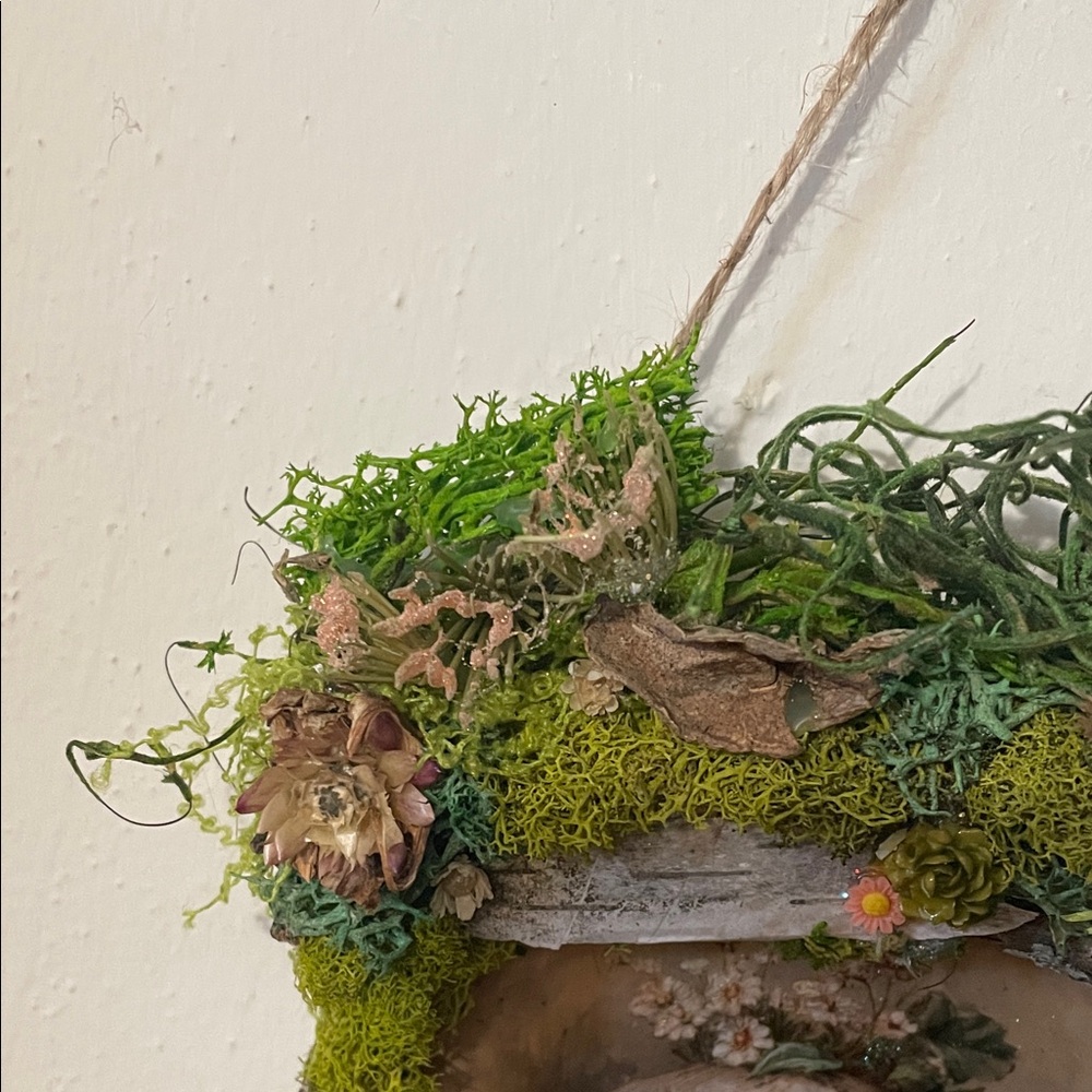 Enchanted Mushroom Wall Decor Green Accent handcrafted border moss Forest nature - Picture 11 of 16
